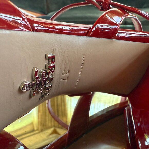 Prada Red Patent Leather Platform Heels - Picture 5 of 5